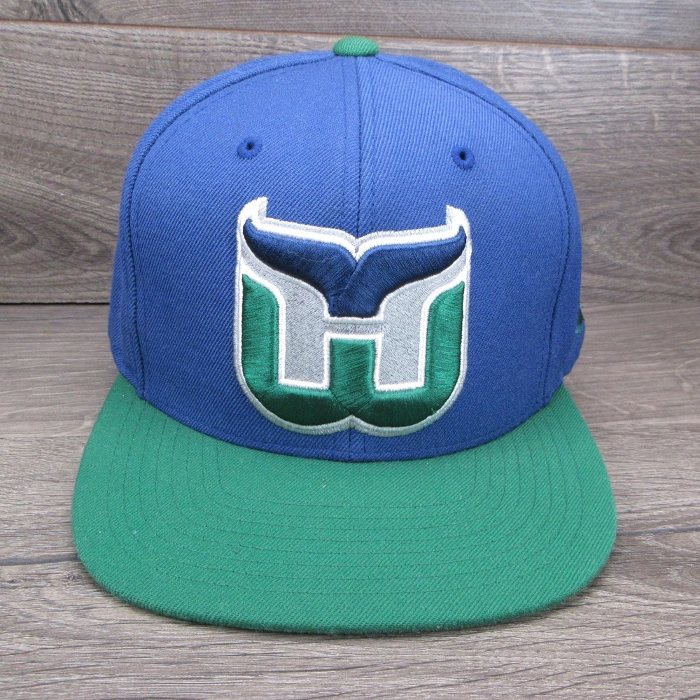 Hartford Whalers Hat Cap Mens Snap Back Blue Green NHL Hockey Retro Aesthetic